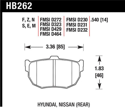 Hawk Performance Hawk 89-97 Nissan 240SX HT-10 Race Rear Brake Pads
