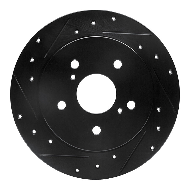 R1 Concepts R1 10-13 Suzuki Kizashi Rear Left Drilled & Slotted Black Brake Rotor