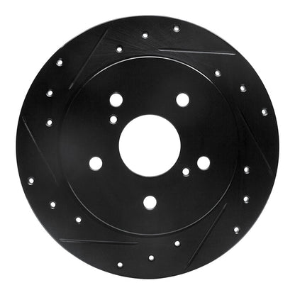R1 Concepts R1 10-13 Suzuki Kizashi Rear Left Drilled & Slotted Black Brake Rotor