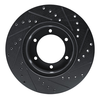 R1 Concepts R1 1986-1995 Toyota 4Runner Front Left Drilled & Slotted Black Brake Rotor