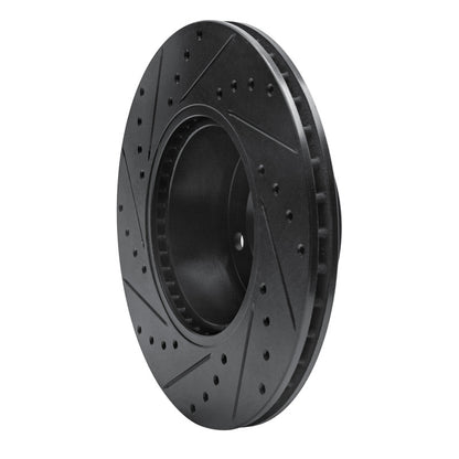 R1 Concepts R1 89-95 BMW 525IT Front Right Drilled & Slotted Black Brake Rotor
