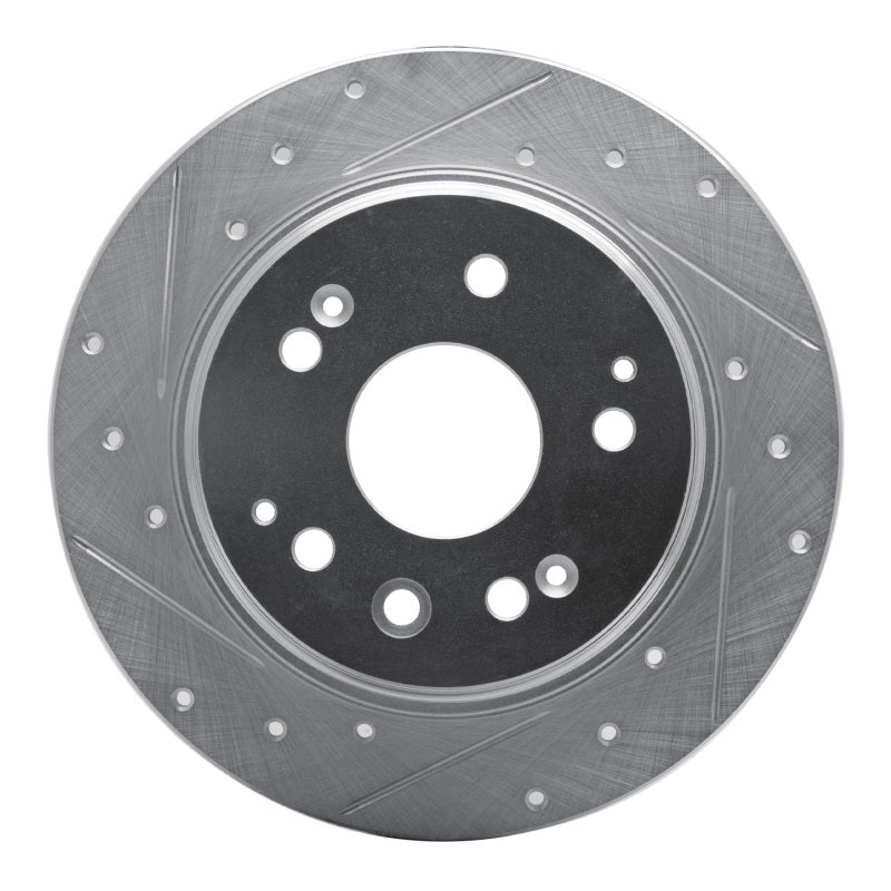 R1 Concepts R1 01-03 Acura CL Rear Left Drilled & Slotted Silver Brake Rotor
