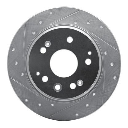 R1 Concepts R1 01-03 Acura CL Rear Left Drilled & Slotted Silver Brake Rotor