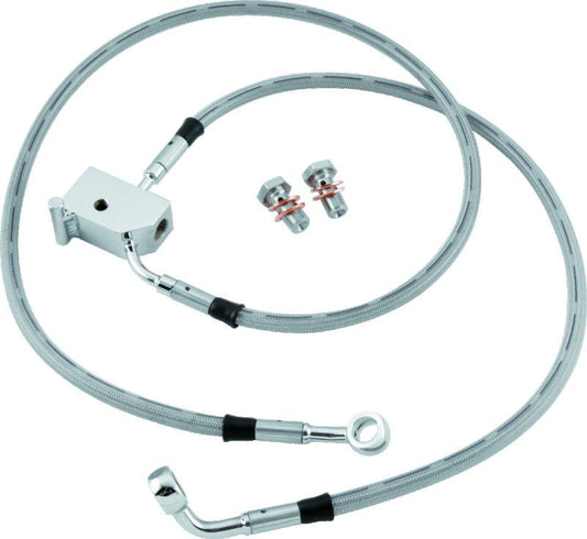 TwinPower Twin Power 08-13 FLHR FLHT FLT Non ABS Models Stainless Steel Dot Brake Line Kit Rear Stock Length