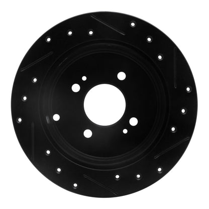 R1 Concepts R1 06-12 Dodge Attitude (Mexico) Rear Left Drilled & Slotted Black Brake Rotor