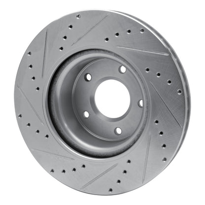 R1 Concepts R1 05-06 Pontiac GTO Front Right Drilled & Slotted Silver Brake Rotor