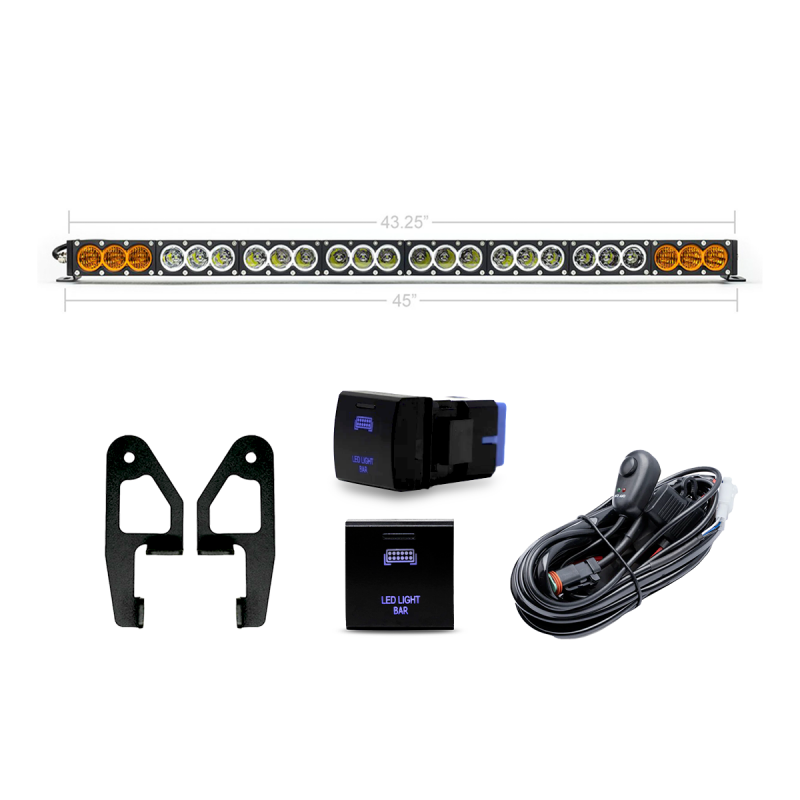 Cali Raised LED Cali Raised 2024+ Toyota Tacoma Premium Roof Rack Front Light Bar Kit - 43 In Dual Function