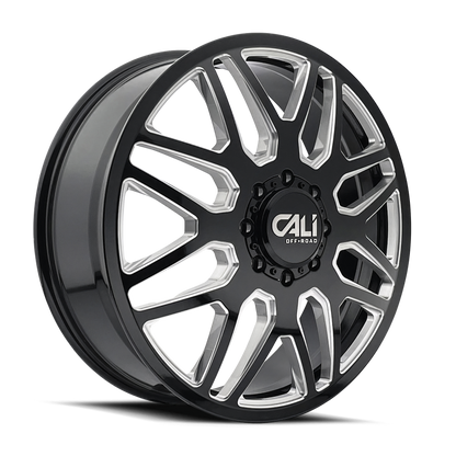Cali Off-Road 9115D Invader Dually 22x8.25 / 8x200 BP / -232mm Offset / 142mm Hub Gls Blk Mill Wheel