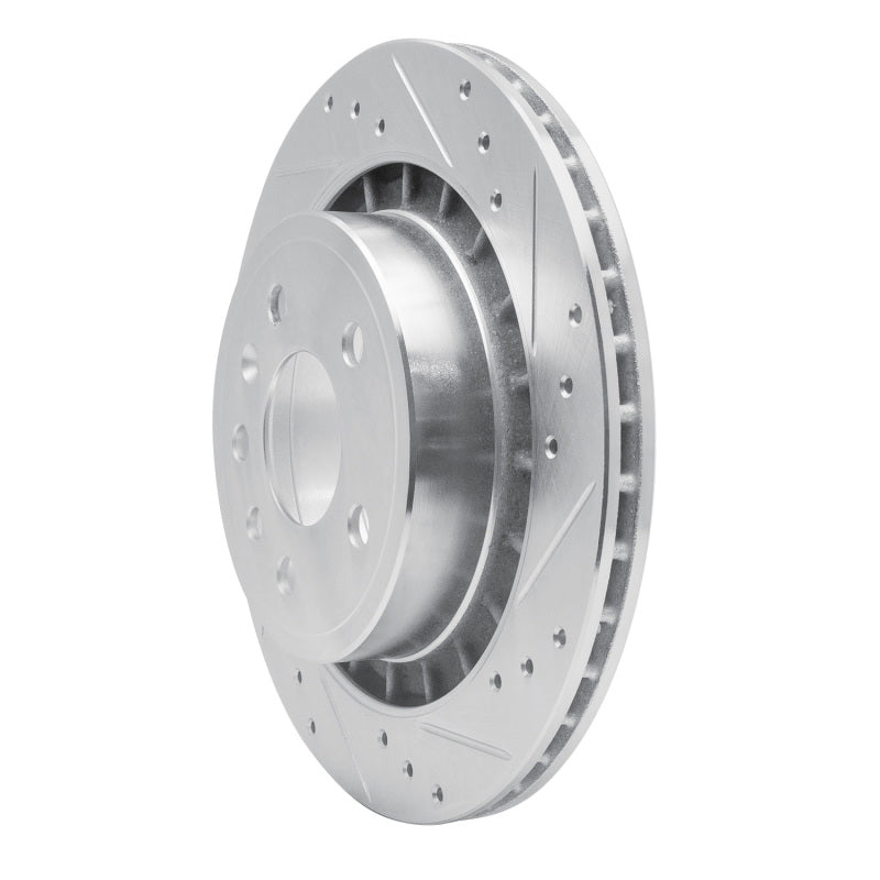 R1 Concepts R1 2002-2010 Saab 9-5 Rear Right Drilled & Slotted Silver Brake Rotor