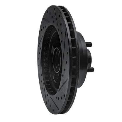 R1 Concepts R1 68-73 Ford Mustang Front Left Drilled & Slotted Black Brake Rotor