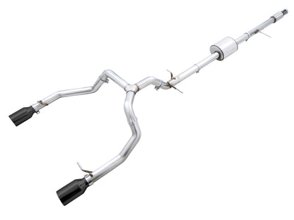 AWE Tuning 4th Gen GM 1500 5.3L 0FG Cat-Back Split Rear Exit (Flat Bumper) - Dual Diamond Tips