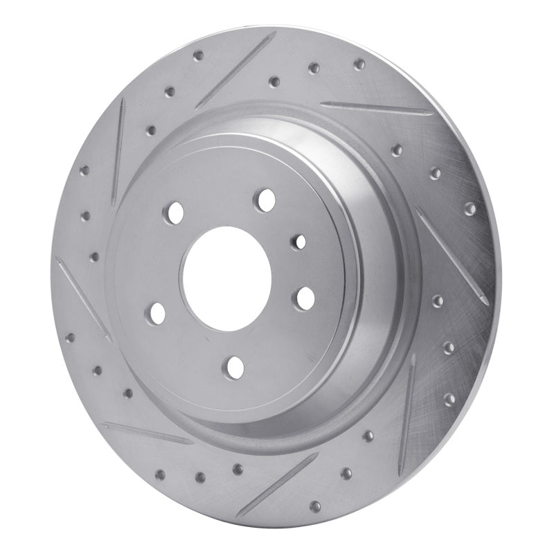 R1 Concepts R1 13-20 Ford Fusion Rear Left Drilled & Slotted Silver Brake Rotor