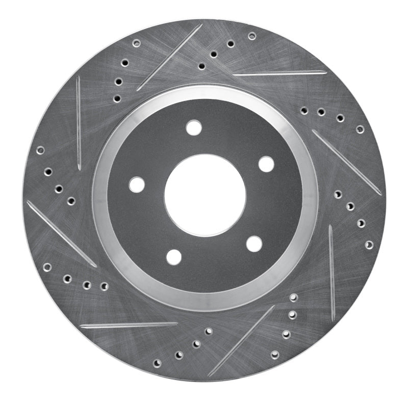 R1 Concepts R1 88-96 Chevrolet Corvette Right Front Drilled & Slotted Silver Brake Rotor