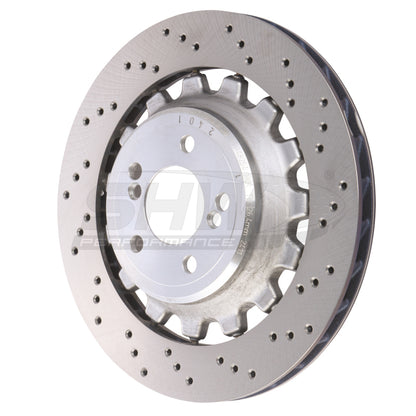 SHW Performance SHW 19-21 BMW M2 Competition 3.0L Right Rear Cross-Drilled Lightweight Brake Rotor (34118072020)