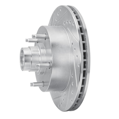 R1 Concepts R1 94-01 Ford E-150 Econoline Club Wagon Front Left Drilled & Slotted Silver Brake Rotor
