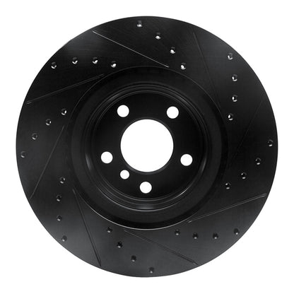 R1 Concepts R1 12-20 BMW M240I Coupe & Convertible Rear Left Drilled & Slotted Black Brake Rotor