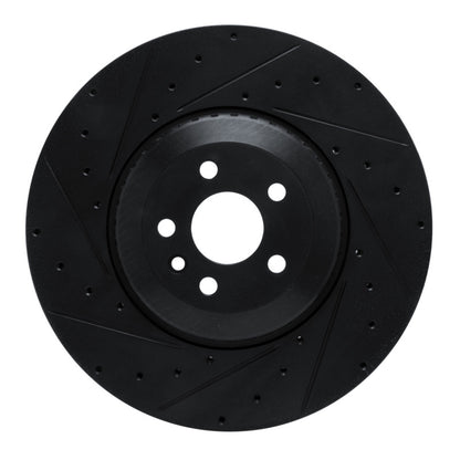 R1 Concepts R1 21-25 Jaguar F-Pace Front Left Drilled & Slotted Black Brake Rotor