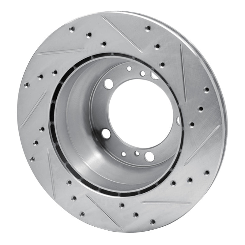 R1 Concepts R1 87-97 Porsche 944 Except Turbo Rear Left Drilled & Slotted Silver Brake Rotor