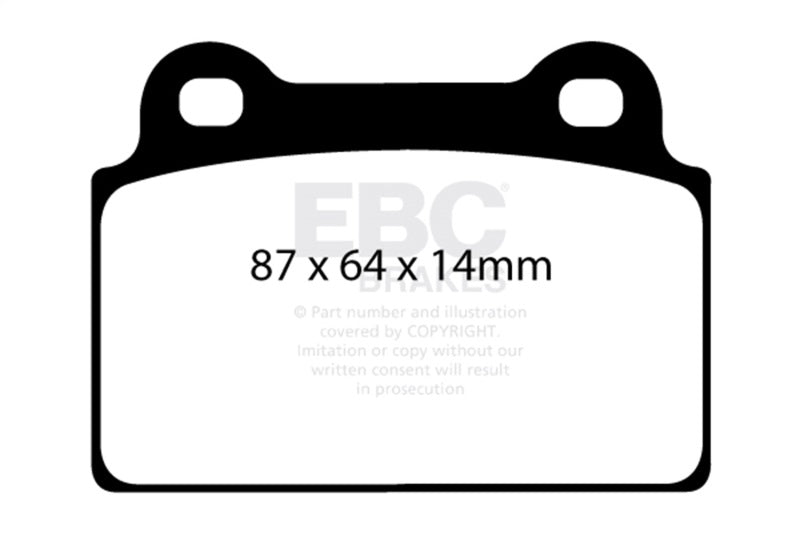 EBC Racing 08-16 Mitsubishi Lancer Evo X RP-1 Race Rear Brake Pads