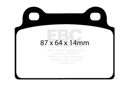 EBC Racing 08-16 Mitsubishi Lancer Evo X RP-1 Race Rear Brake Pads