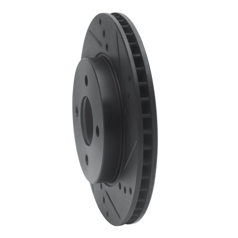 R1 Concepts R1 11-25 Nissan Note (Mexico) Front Right Drilled & Slotted Black Brake Rotor