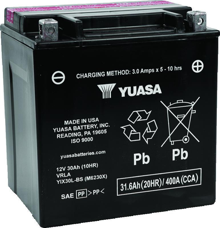 Yuasa Battery Yuasa YIX30L-BS-PW High Performance Maintenance Free AGM 12-Volt Battery w/Bottle