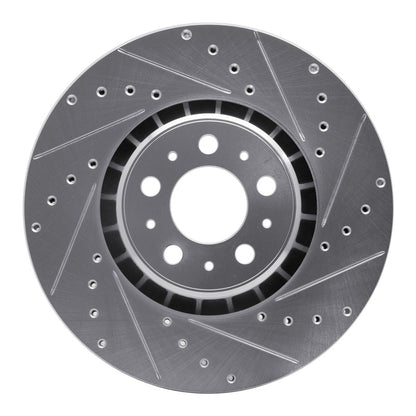 R1 Concepts R1 03-09 Volvo XC90 Front Right Drilled & Slotted Silver Brake Rotor
