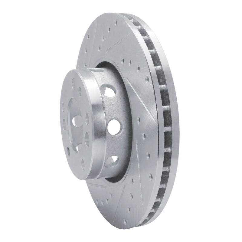 R1 Concepts R1 1991-1993 BMW M5 Front Left Drilled & Slotted Silver Brake Rotor