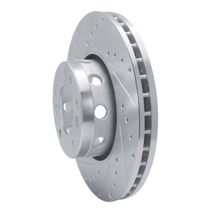 R1 Concepts R1 1991-1993 BMW M5 Front Left Drilled & Slotted Silver Brake Rotor
