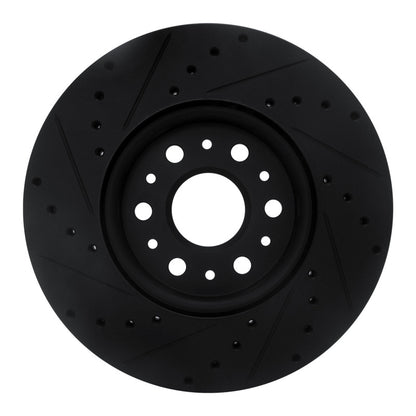 R1 Concepts R1 17-25 Buick Enclave Front Right Drilled & Slotted Black Brake Rotor