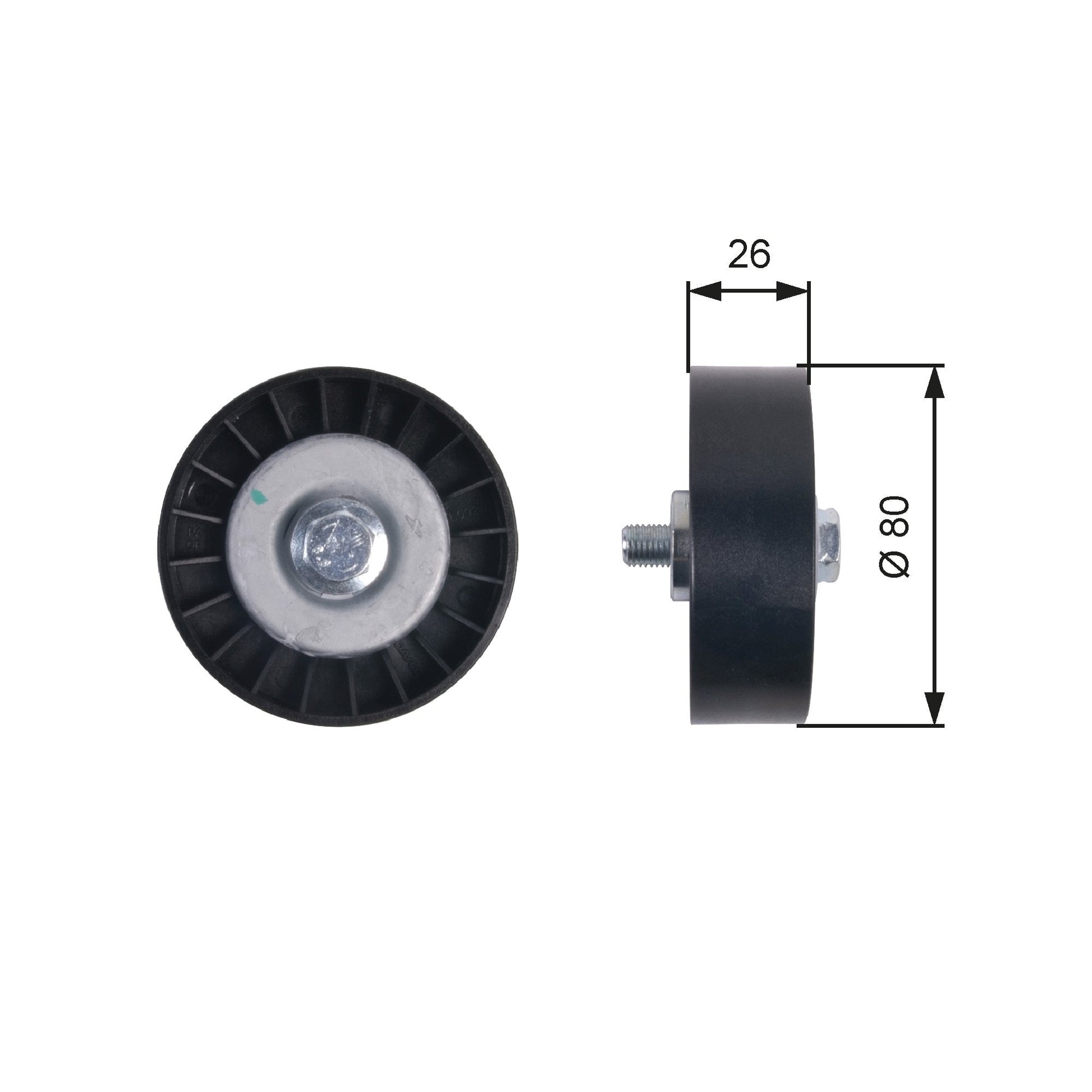 GATES GATT36404 V-Ribbed Belt Deflection/Guide Pulley