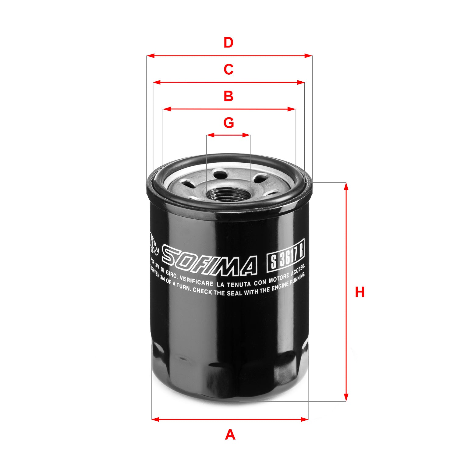 SOFIMA S3617R Oil Filter
