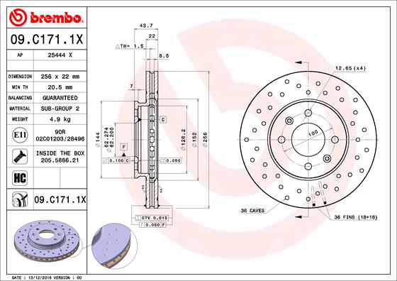 TOURMAX BCF-110 Disc Brake Caliper Repair Kit