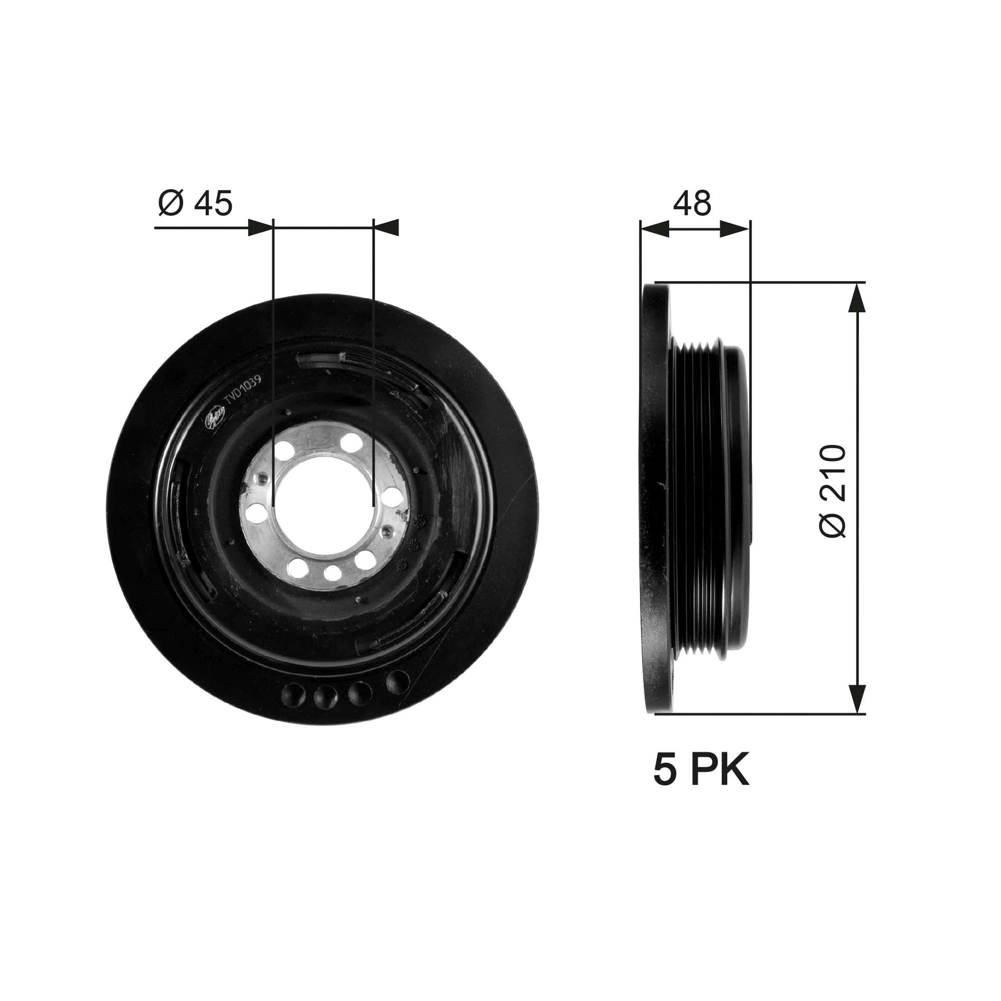 GATES GATTVD1039 Crankshaft Belt Pulley