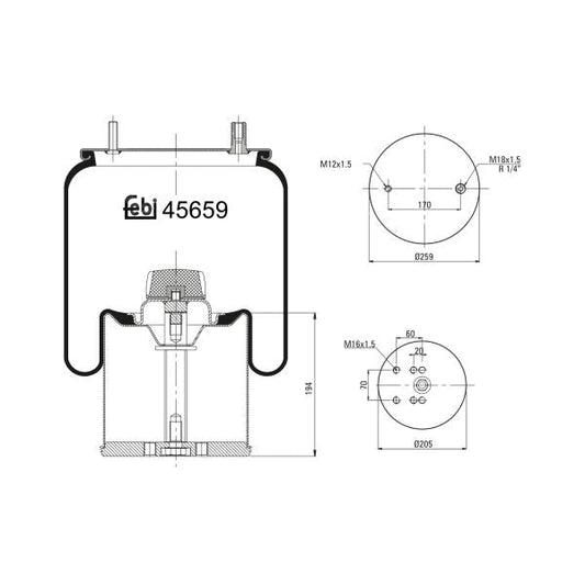 FEBI FE45659 Air Suspension Bellow