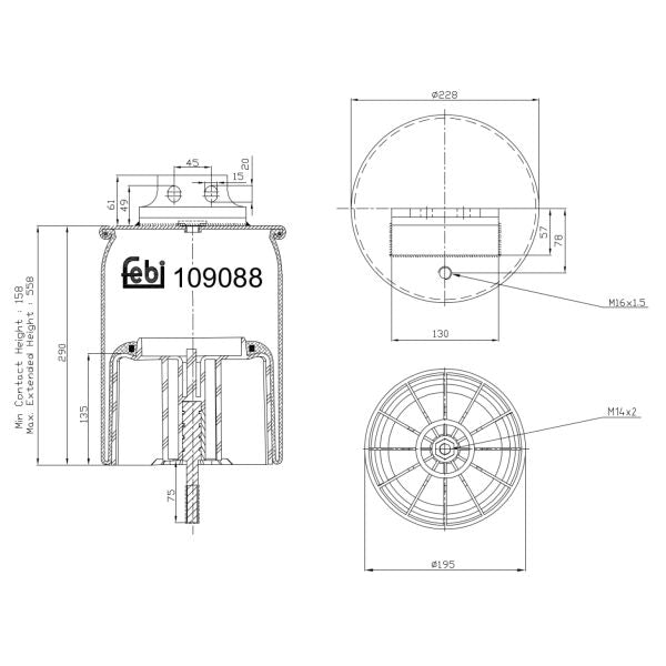 FEBI FE109088 Air Suspension Bellow