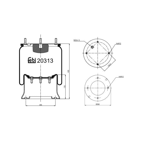 FEBI FE20313 Air Suspension Bellow