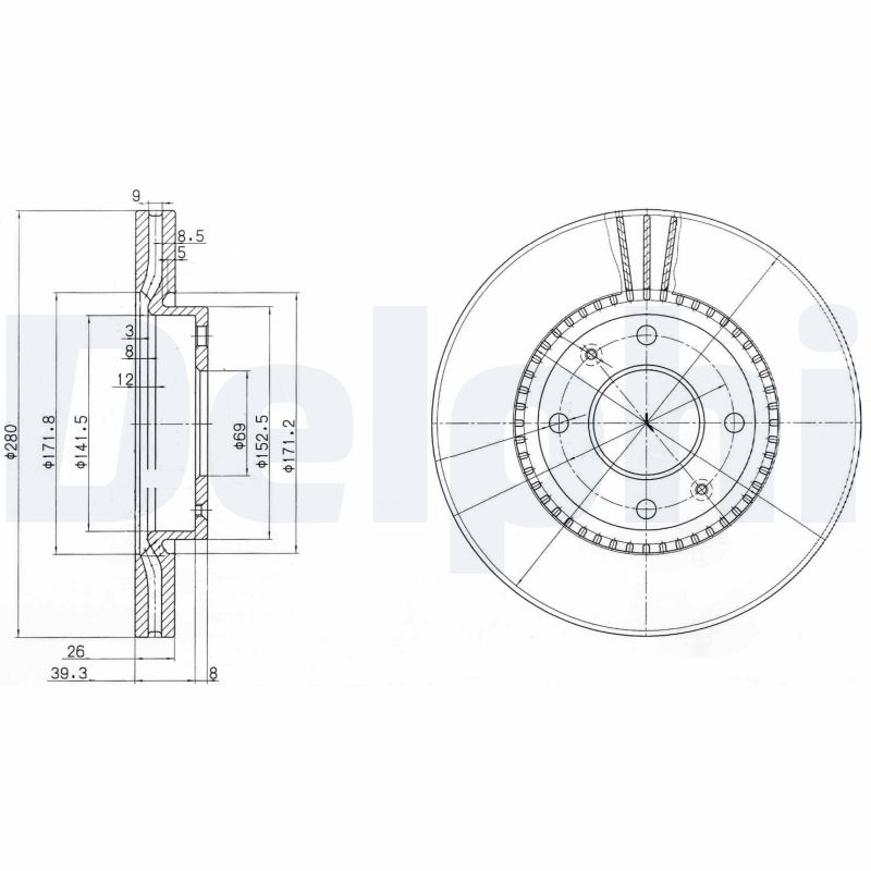 DELPHI BG4013 Brake Disc .