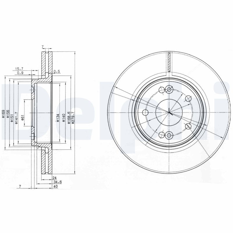 DELPHI BG3733 Brake Disc .