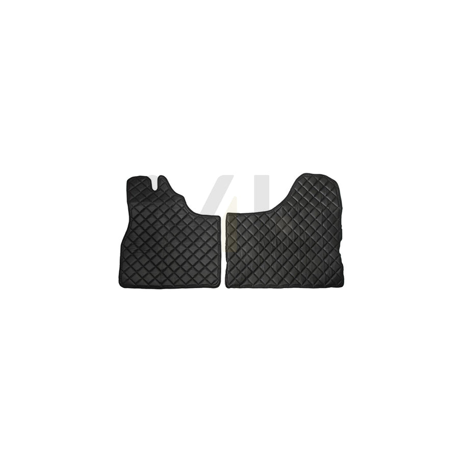 F-CORE FL19 BLACK Floor mat set Leatherette, Front, Quantity: 2, Black
