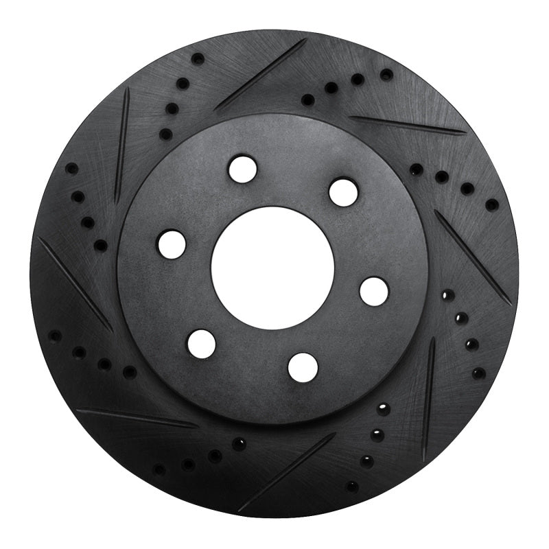 R1 Concepts R1 98-99 Cadillac DEVILLE Front Left Drilled & Slotted Black Brake Rotor