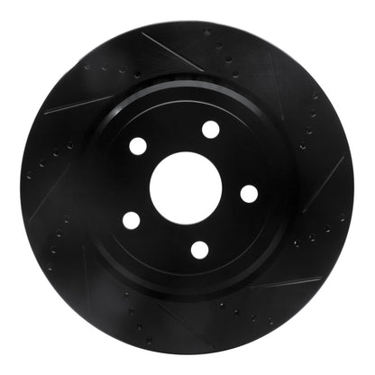 R1 Concepts R1 12-25 Dodge Durango Rear Right Drilled & Slotted Black Brake Rotor