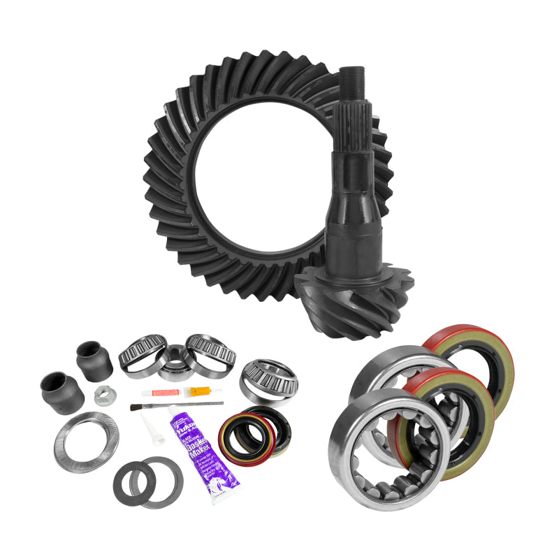 Yukon Gear & Axle Yukon Gear 9.75in Ford 4.11 Rear Ring & Pinion Install Kit 2.53in OD Axle Bearings and Seal