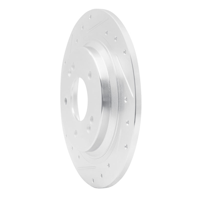 R1 Concepts R1 18-25 Hyundai Kona Rear Left Drilled & Slotted Silver Brake Rotor