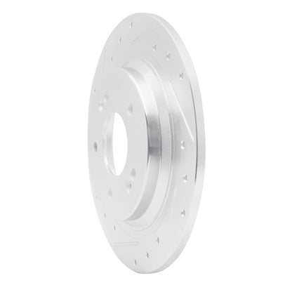 R1 Concepts R1 18-25 Hyundai Kona Rear Left Drilled & Slotted Silver Brake Rotor