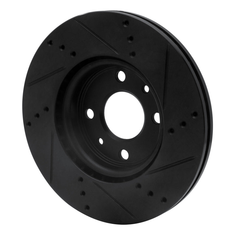 R1 Concepts R1 09-19 Dodge Vision (Mexico) Front Left Drilled & Slotted Black Brake Rotor