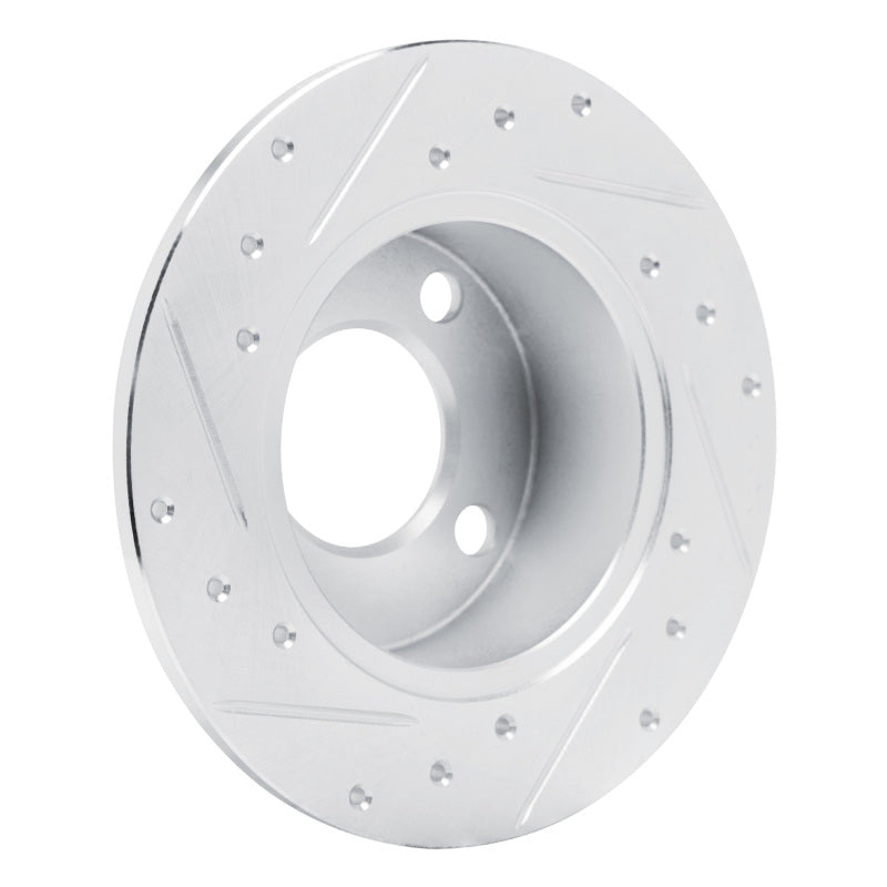 R1 Concepts R1 89-91 Audi 100 Rear Left Drilled & Slotted Silver Brake Rotor