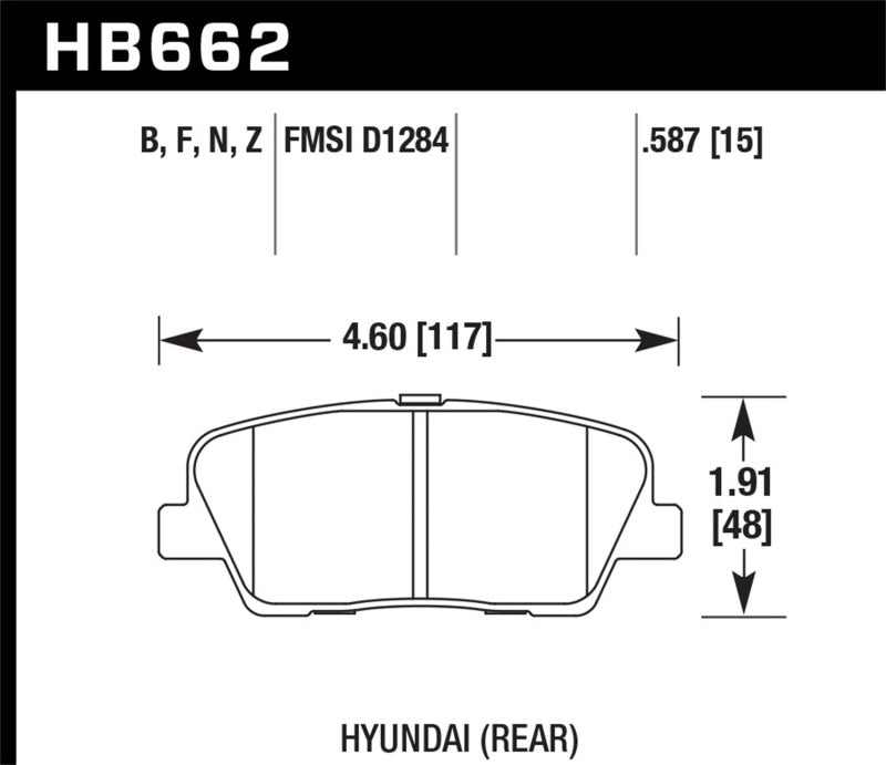 Hawk Performance Hawk 10 Hyundai Genesis Coupe (w/o Brembo Breaks) HPS Street 15mm Rear Brake Pads