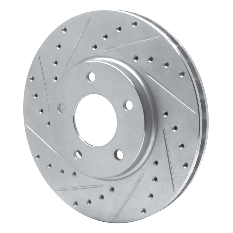 R1 Concepts R1 97-03 Jaguar XJ8 Front Left Drilled & Slotted Silver Brake Rotor