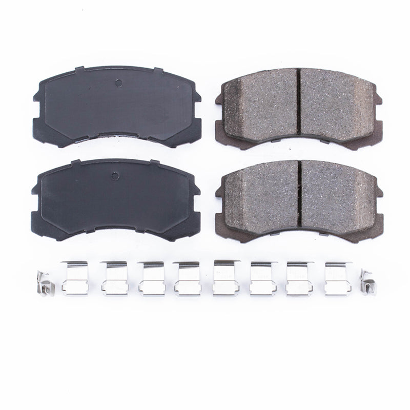 PowerStop Power Stop 02-07 Mitsubishi Lancer Front Z17 Evolution Ceramic Brake Pads w/Hardware